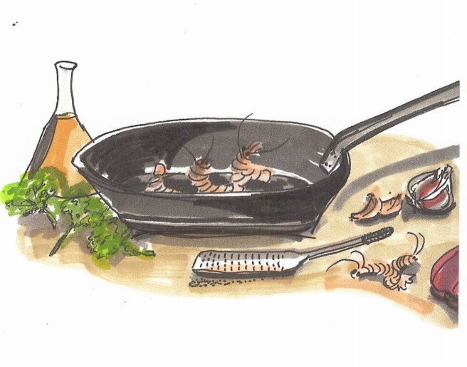 A page of Olof and his world Black ink and markers