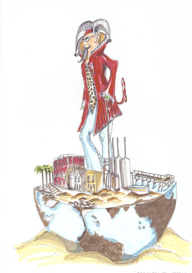 Rock N´Roll Dimoni side view Black ink & markers