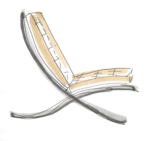 Barcelona chair  by Mies Van de Rohe