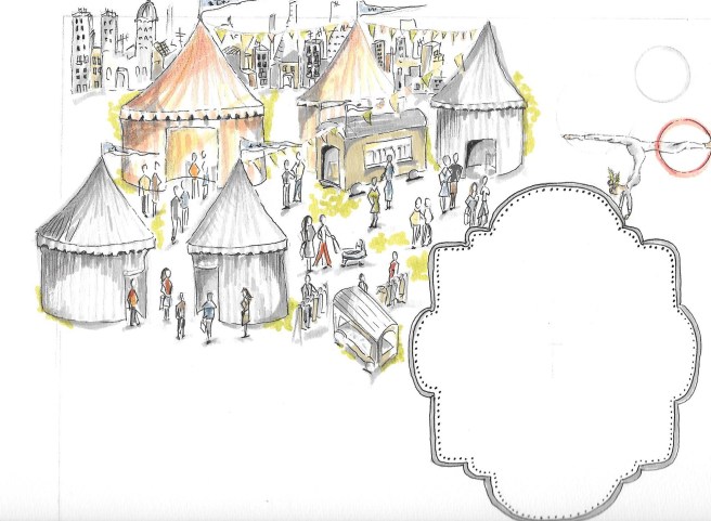 Public Circus Black ink and markers