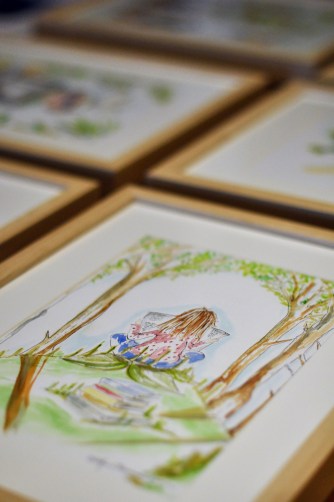 Gathered work 8 Framed drawings.